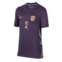 Camiseta Inglaterra Kyle Walker #2 Visitante Equipación para mujer Eurocopa 2024 manga corta